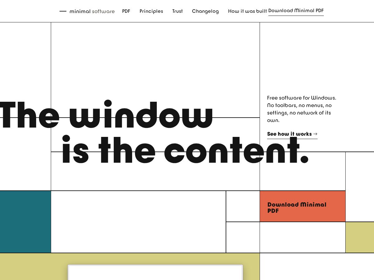 Landing-page snapshot of minimalsoftware.org