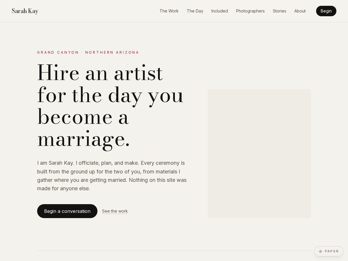 Landing-page snapshot of miniweddingservices.love