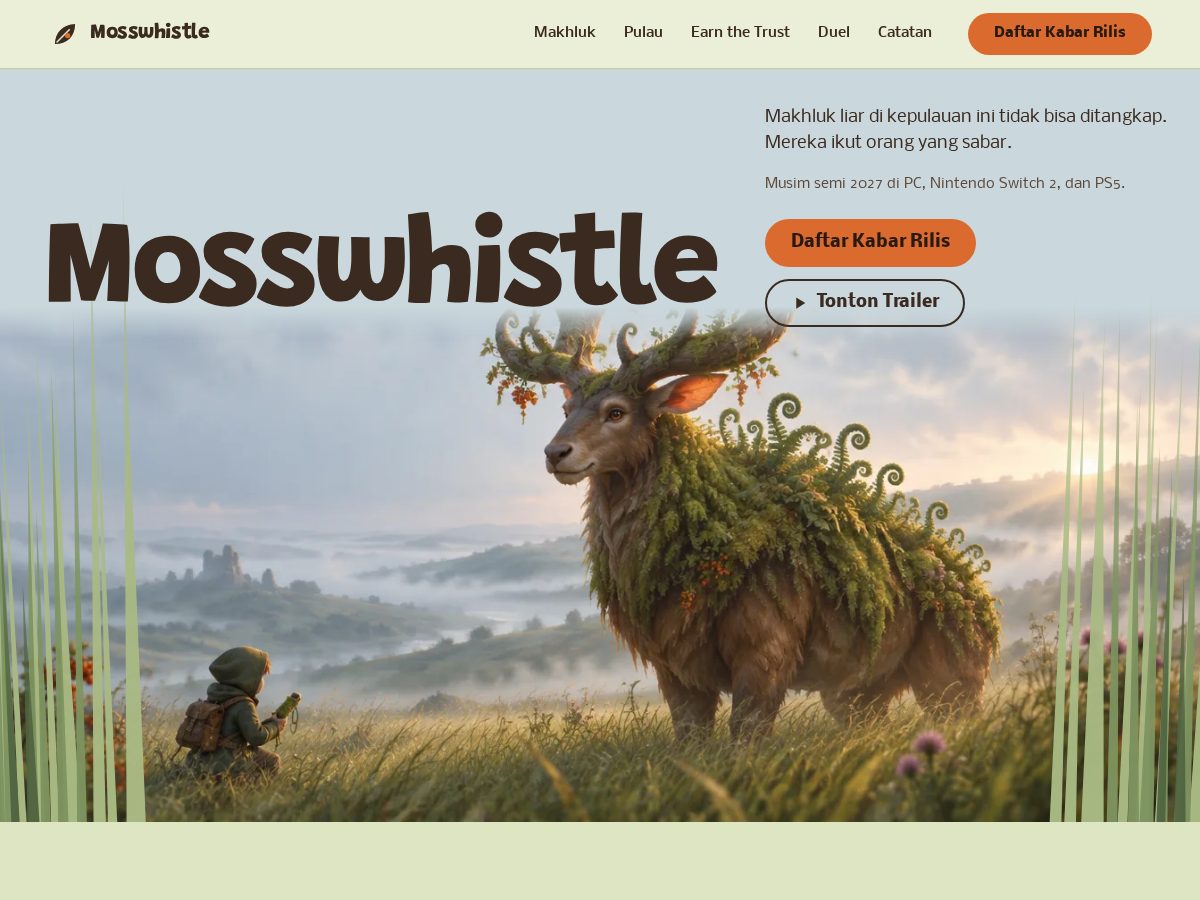 Landing-page snapshot of mosswhistle.com