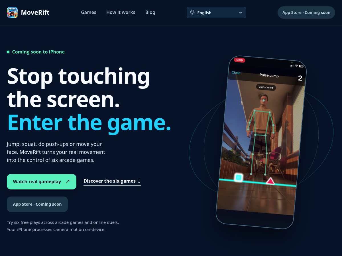 Landing-page snapshot of moverift.app