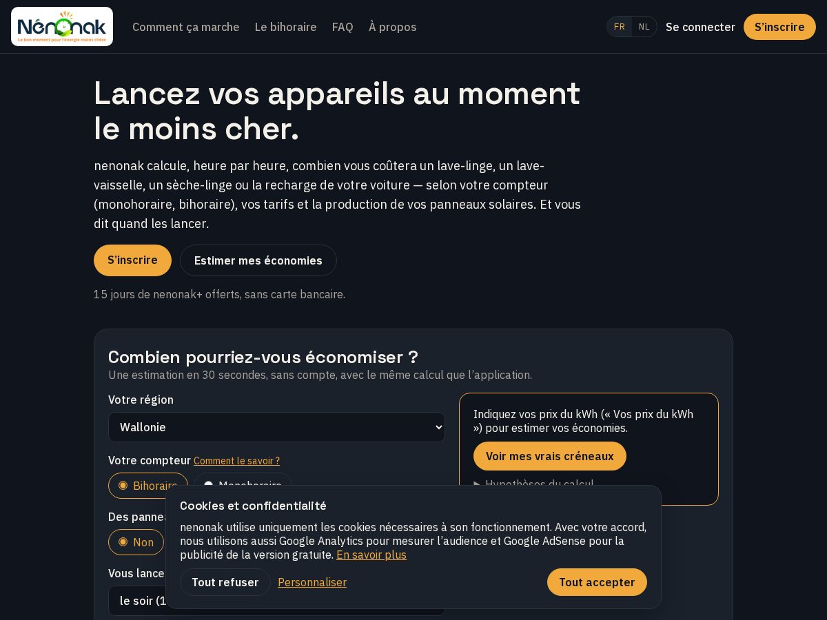 Landing-page snapshot of nenonak.com