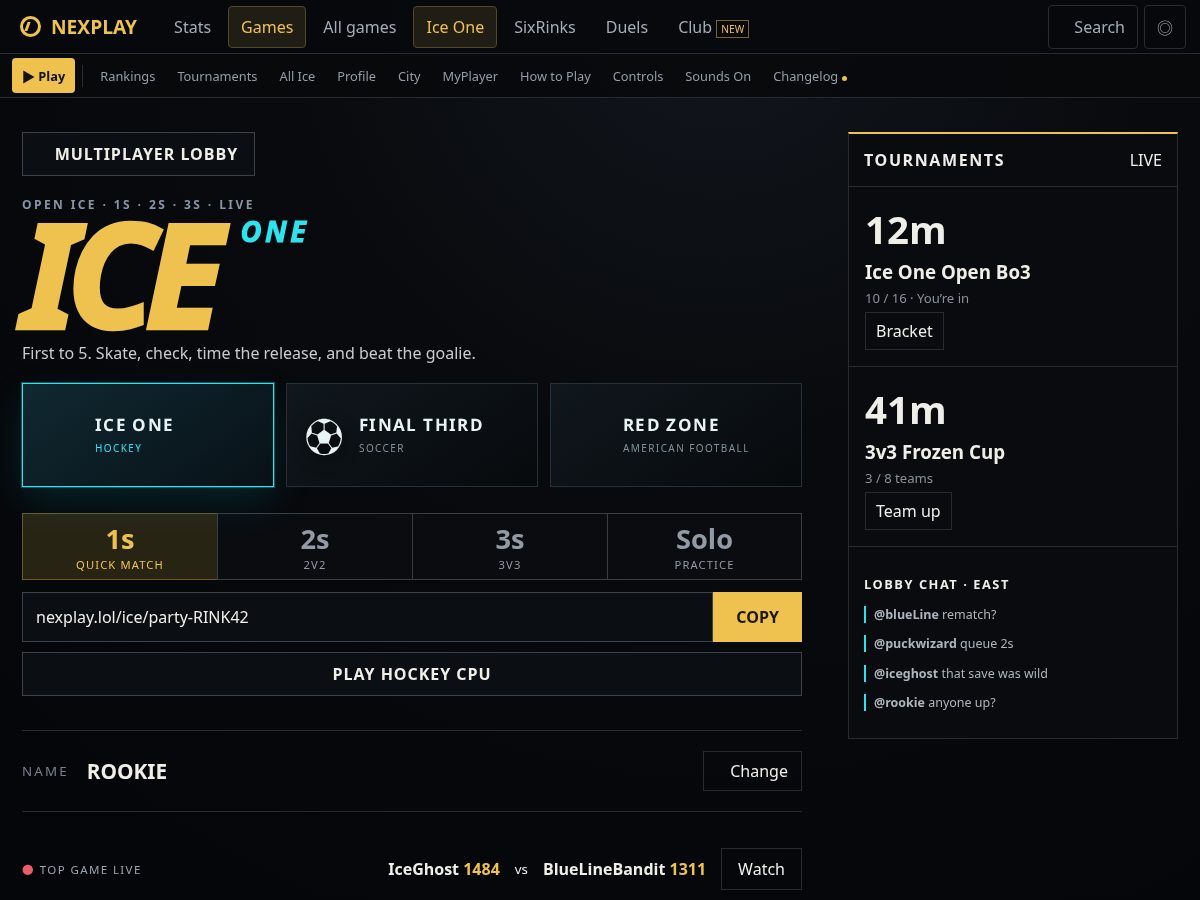 Landing-page snapshot of nexplay.lol