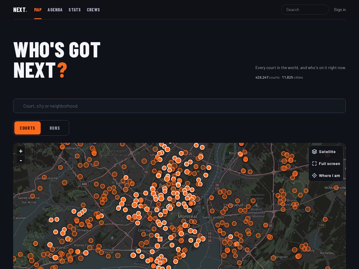 Landing-page snapshot of nexthoops.app