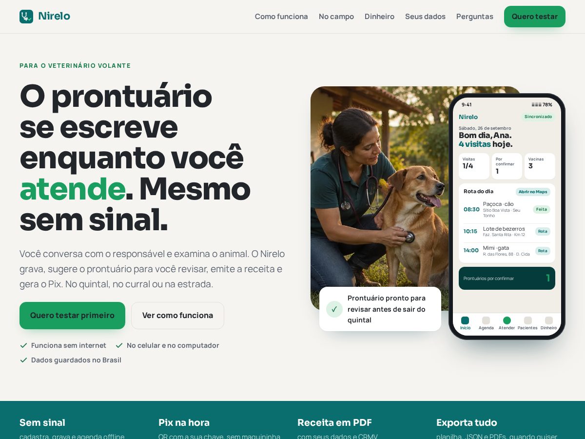 Landing-page snapshot of nirelo.app