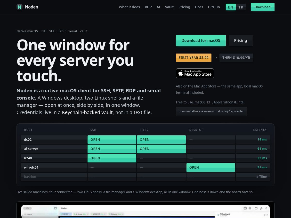 Landing-page snapshot of nodenapp.com