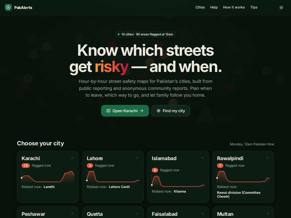 Landing-page snapshot of pakalerts.com