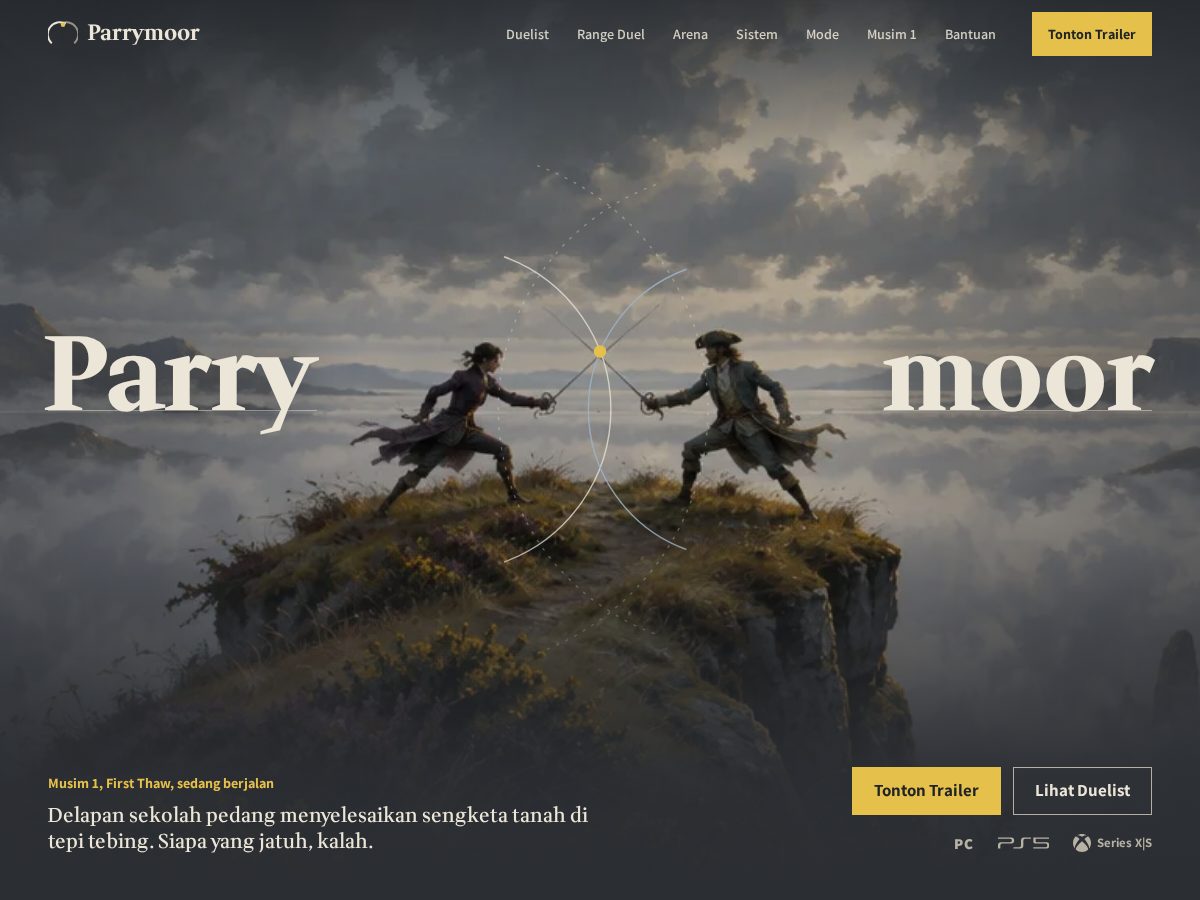 Landing-page snapshot of parrymoor.com