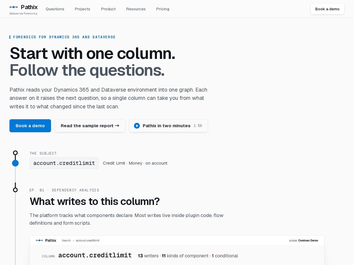 Landing-page snapshot of pathix.dev