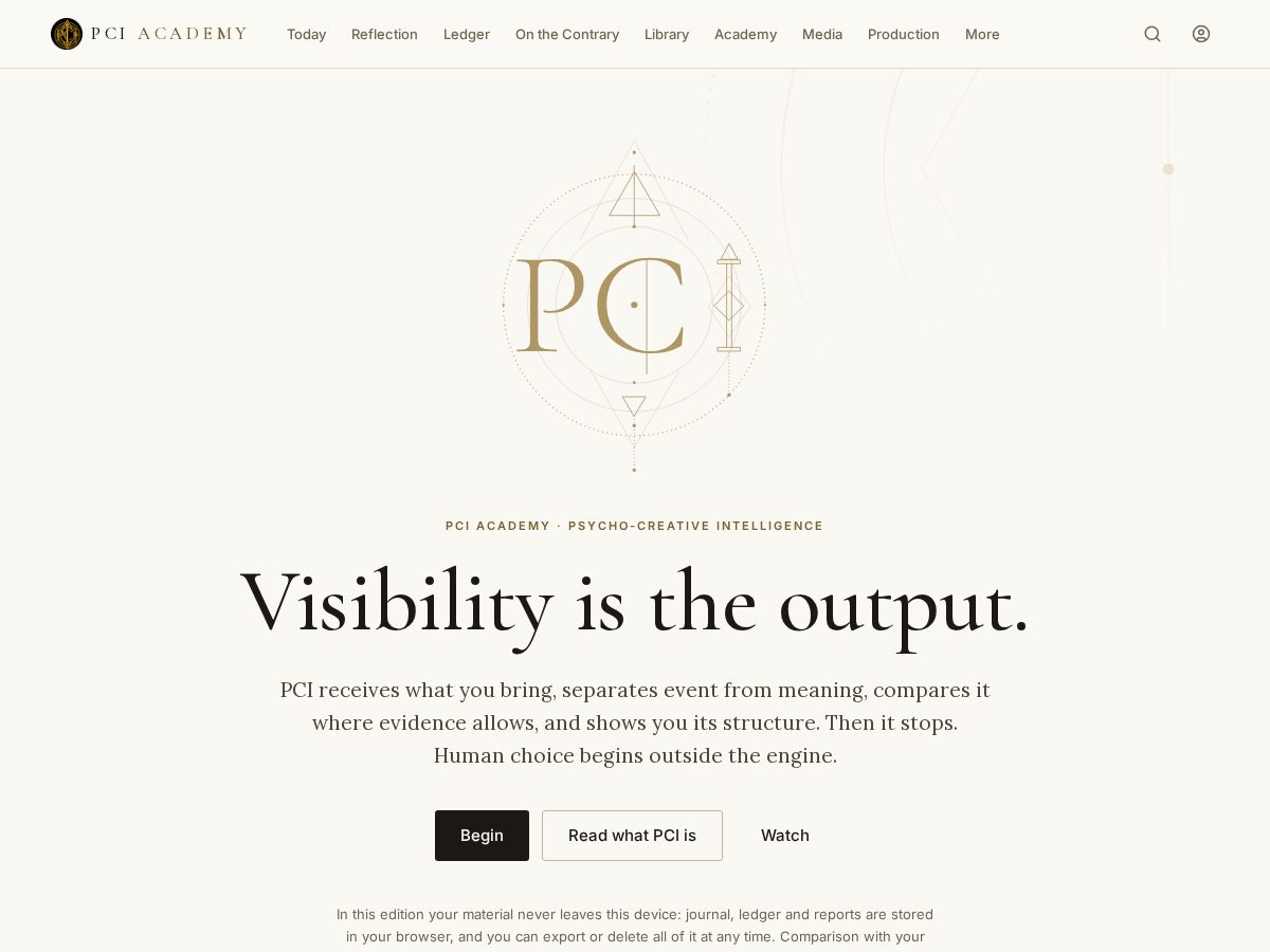 Landing-page snapshot of pci.academy