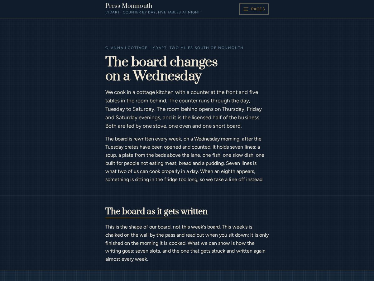 Landing-page snapshot of pressmonmouth.live