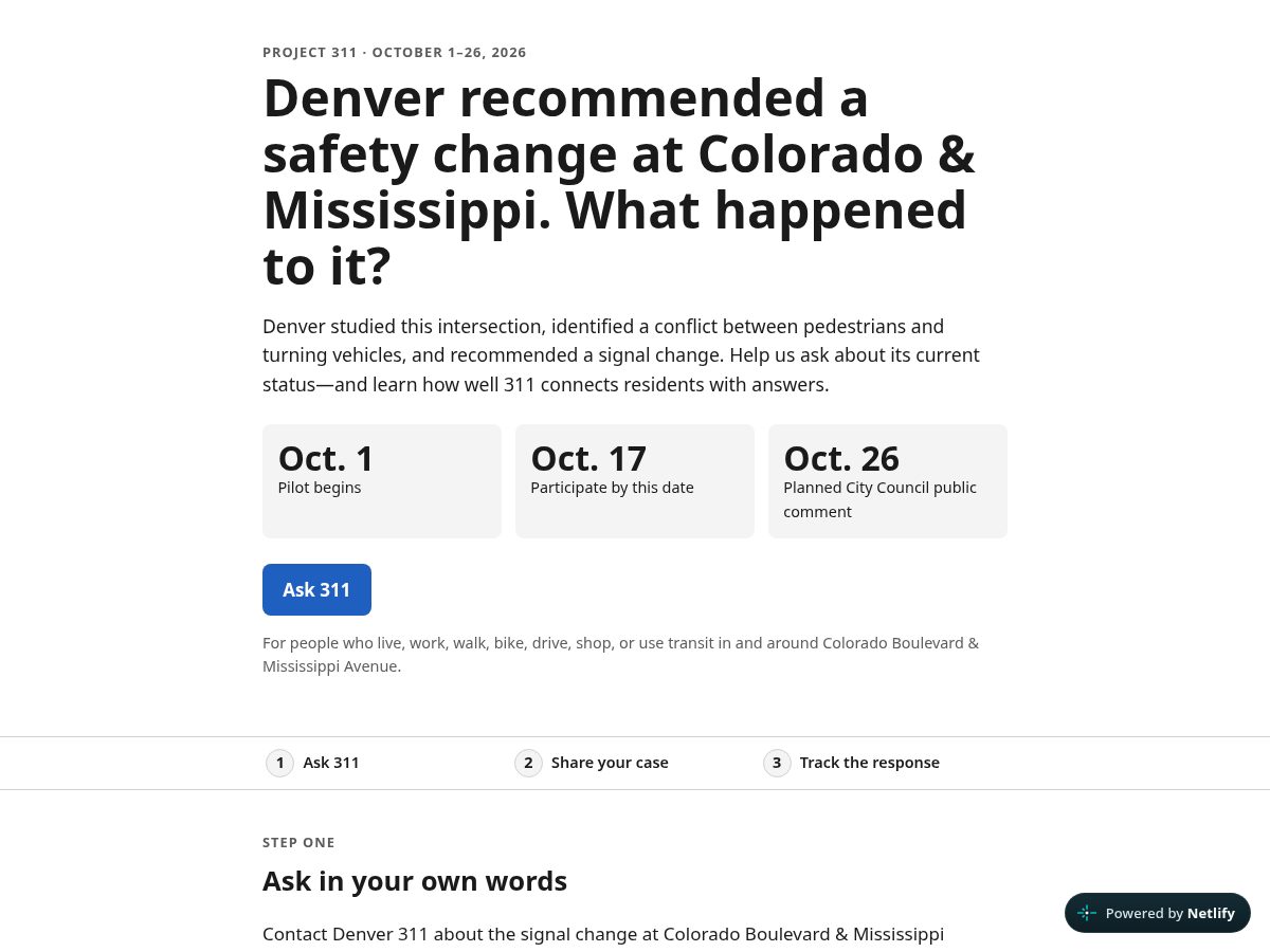 Landing-page snapshot of project-311.com