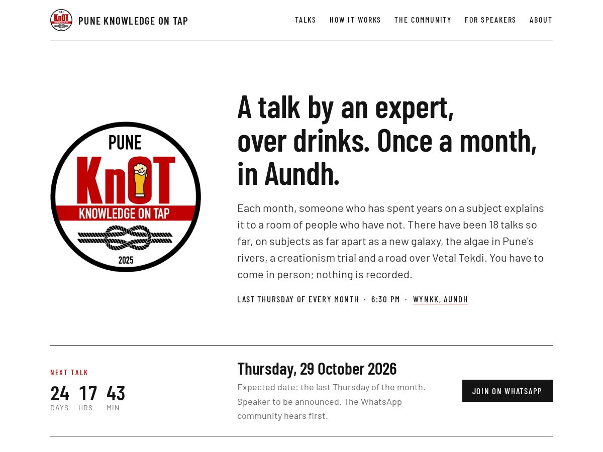 Landing-page snapshot of puneknot.com