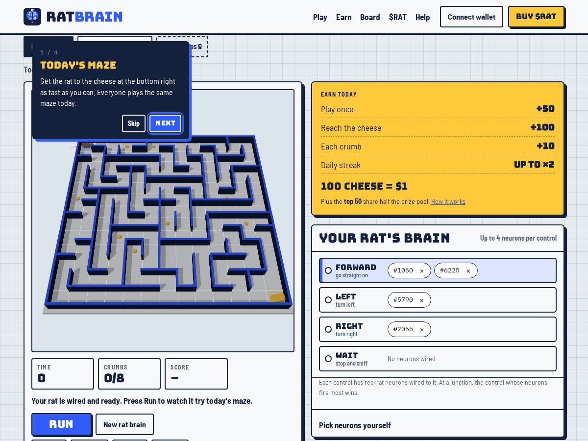 Landing-page snapshot of ratbrain.net
