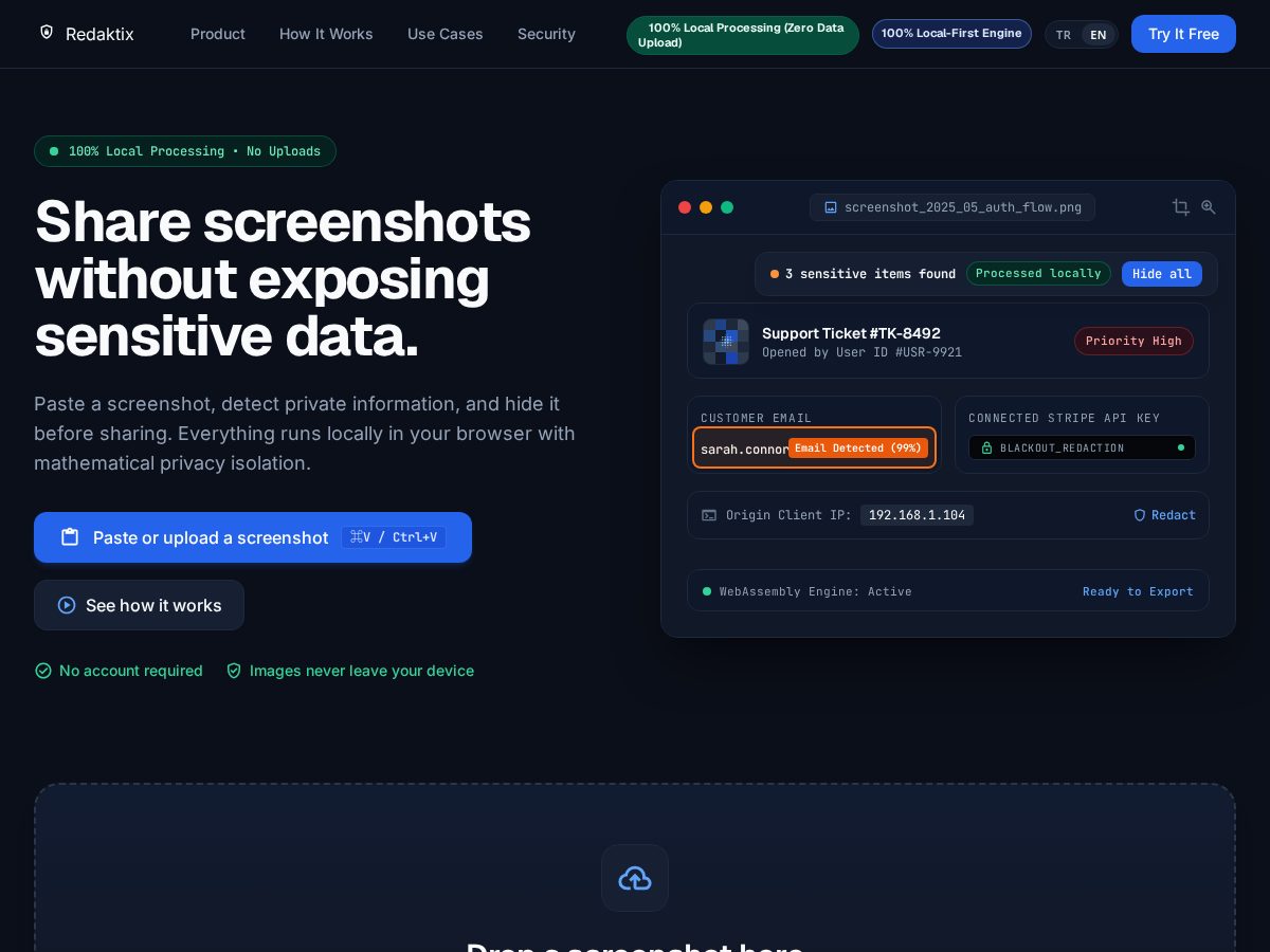 Landing-page snapshot of redaktix.com