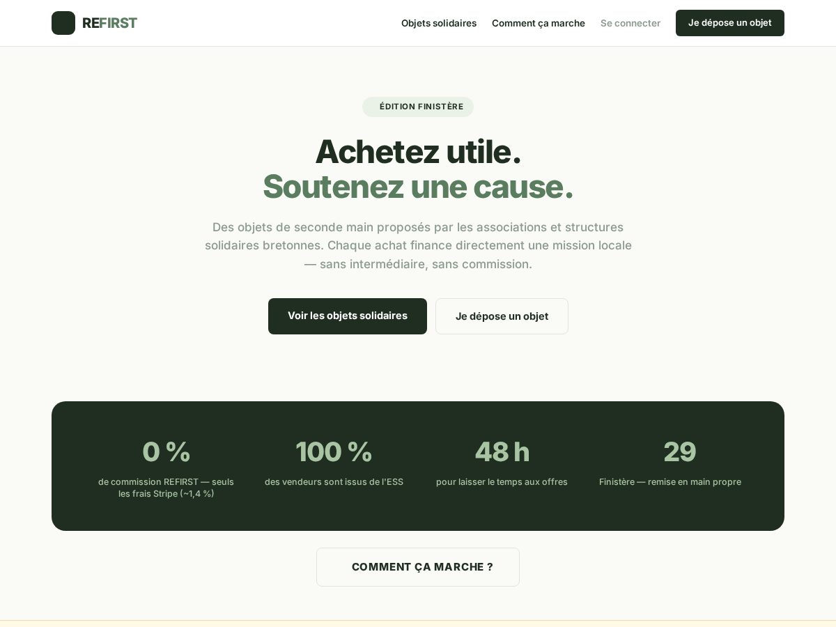 Landing-page snapshot of refirst.org