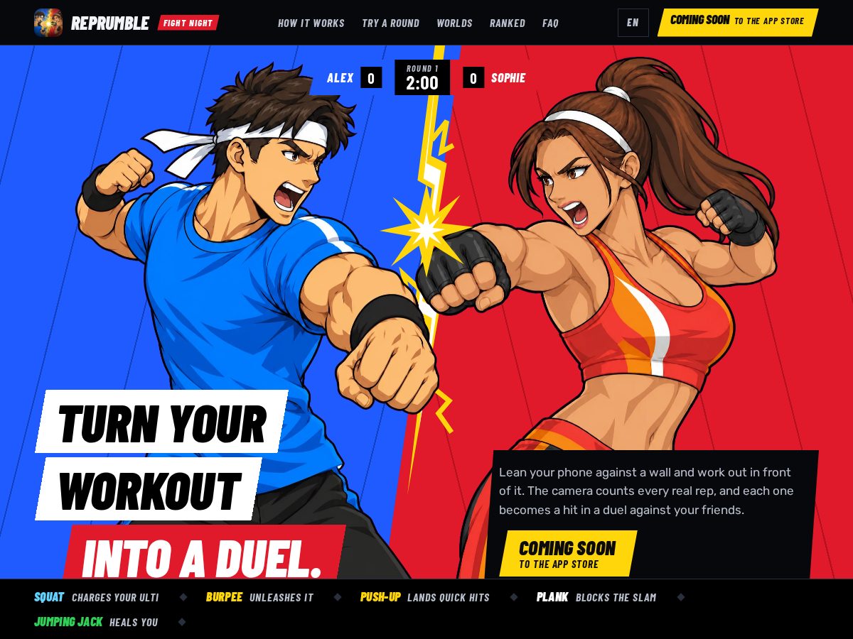 Landing-page snapshot of reprumble.com