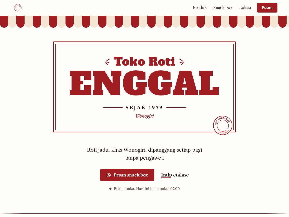 Landing-page snapshot of rotienggal.com