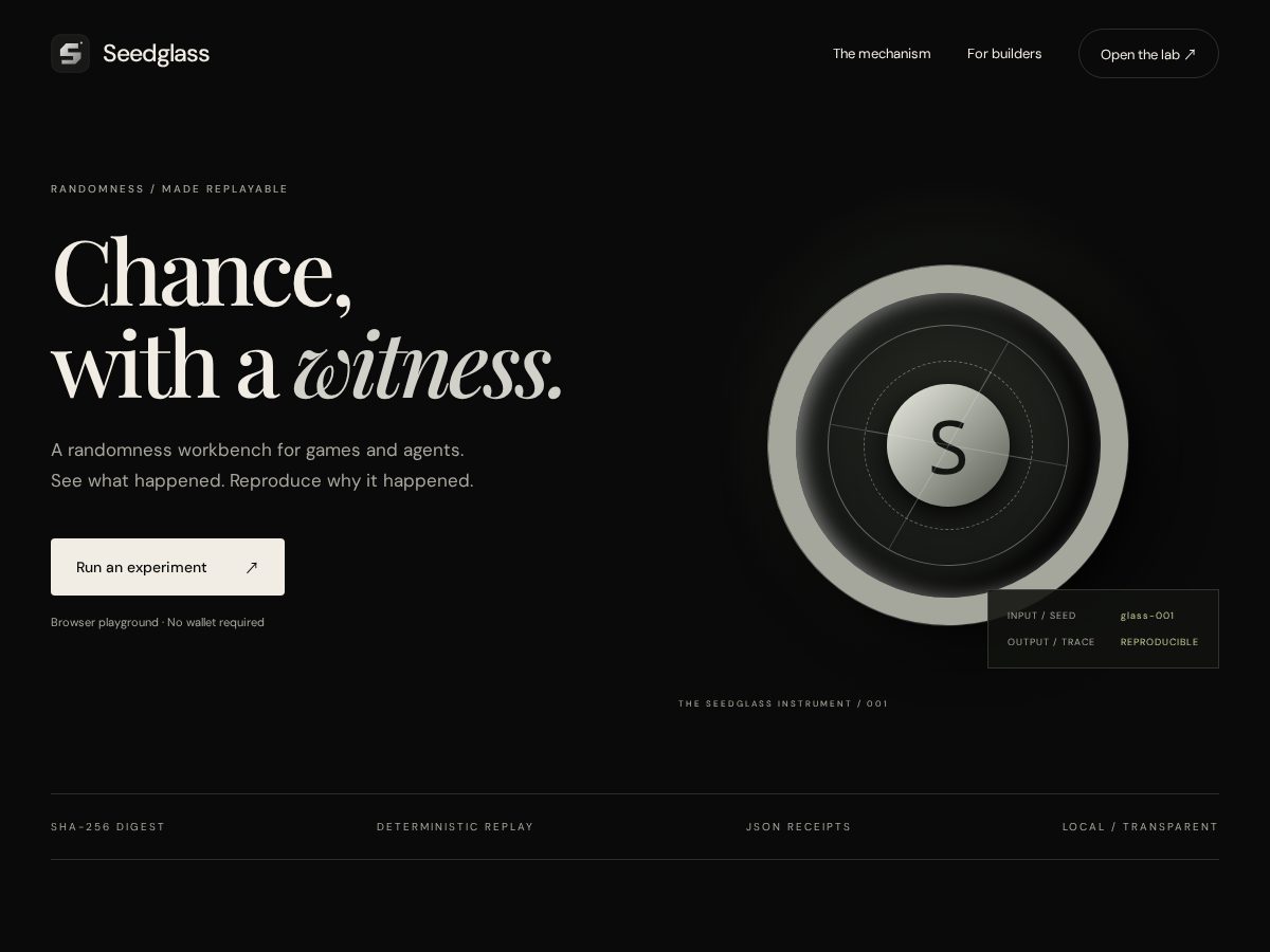 Landing-page snapshot of seedglass.xyz