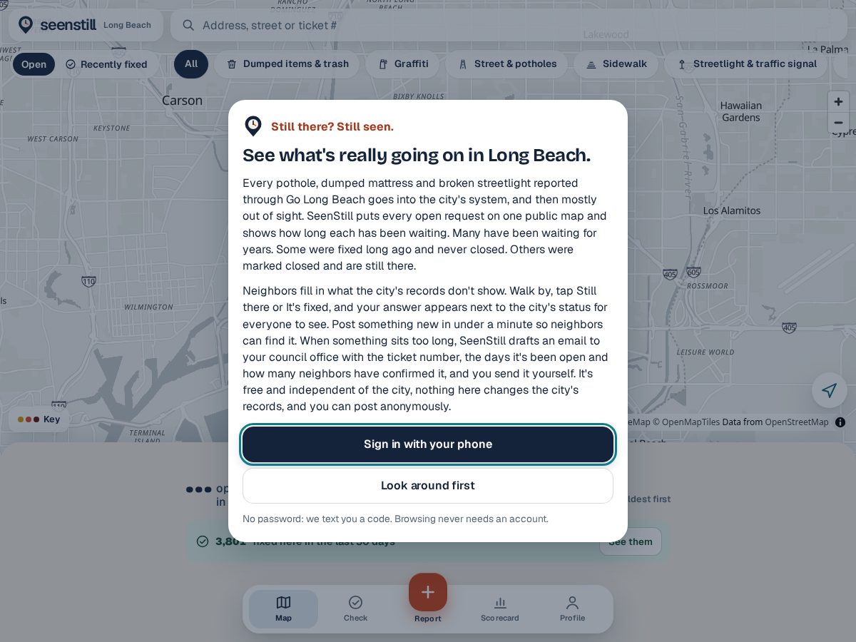 Landing-page snapshot of seenstill.com