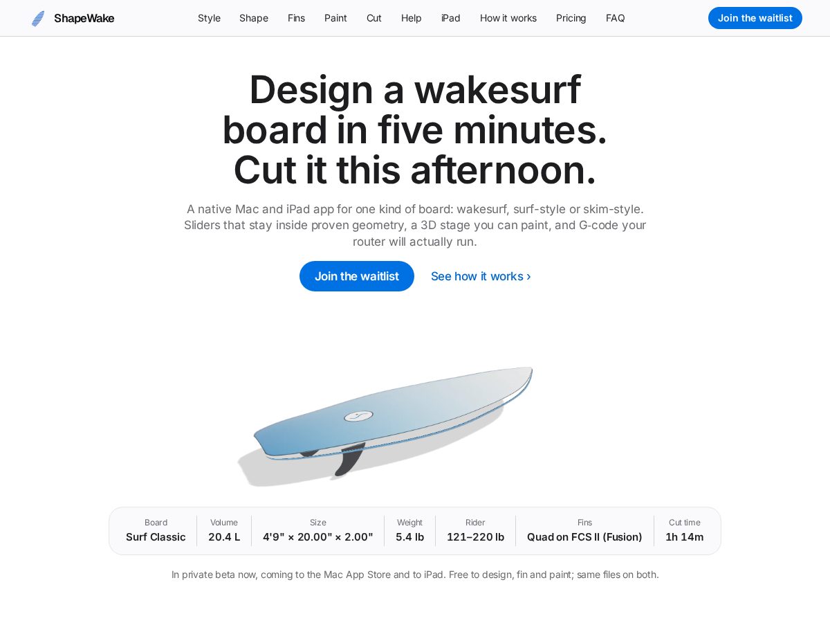 Landing-page snapshot of shapewake.com