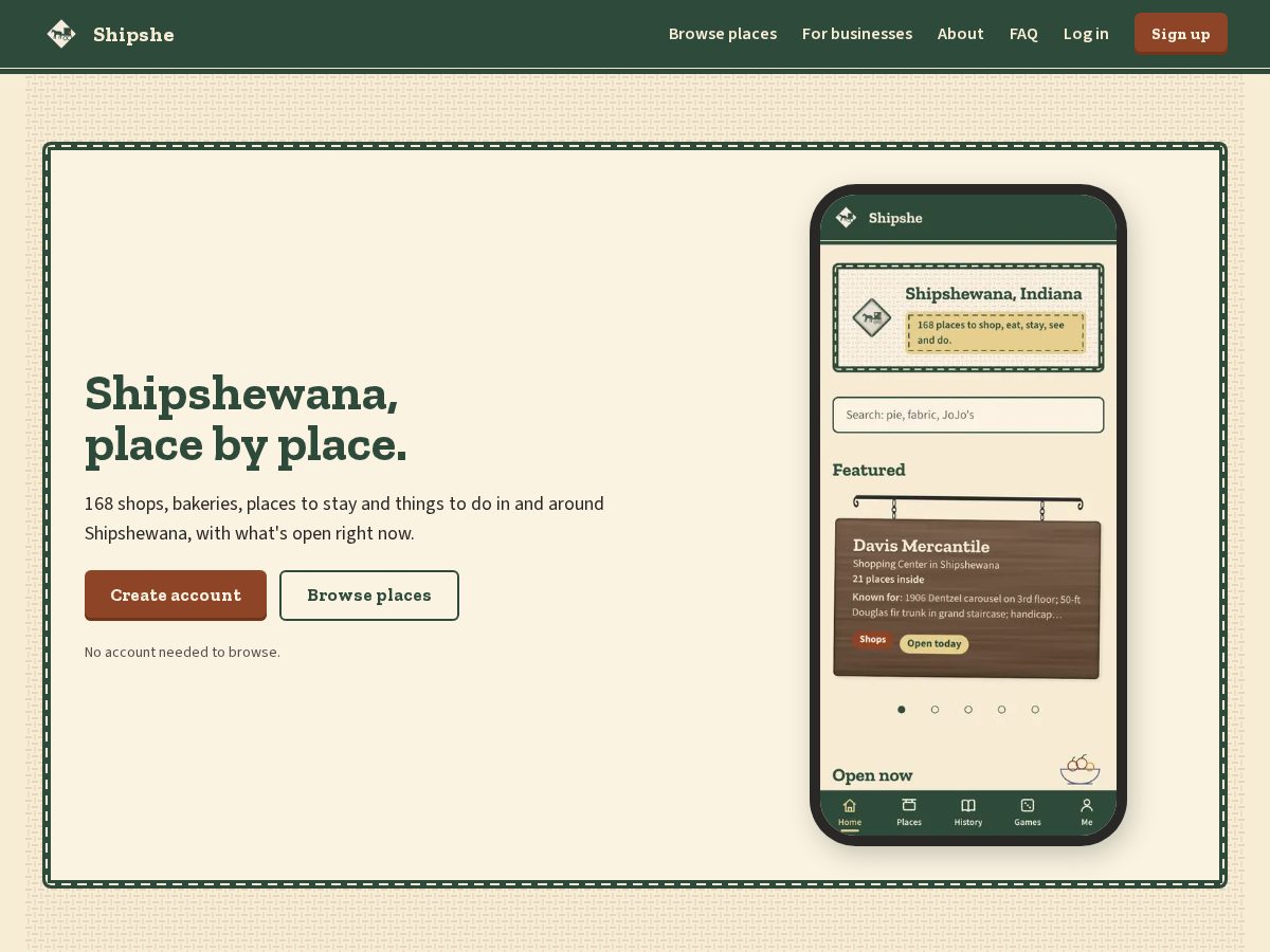Landing-page snapshot of shipshe.app