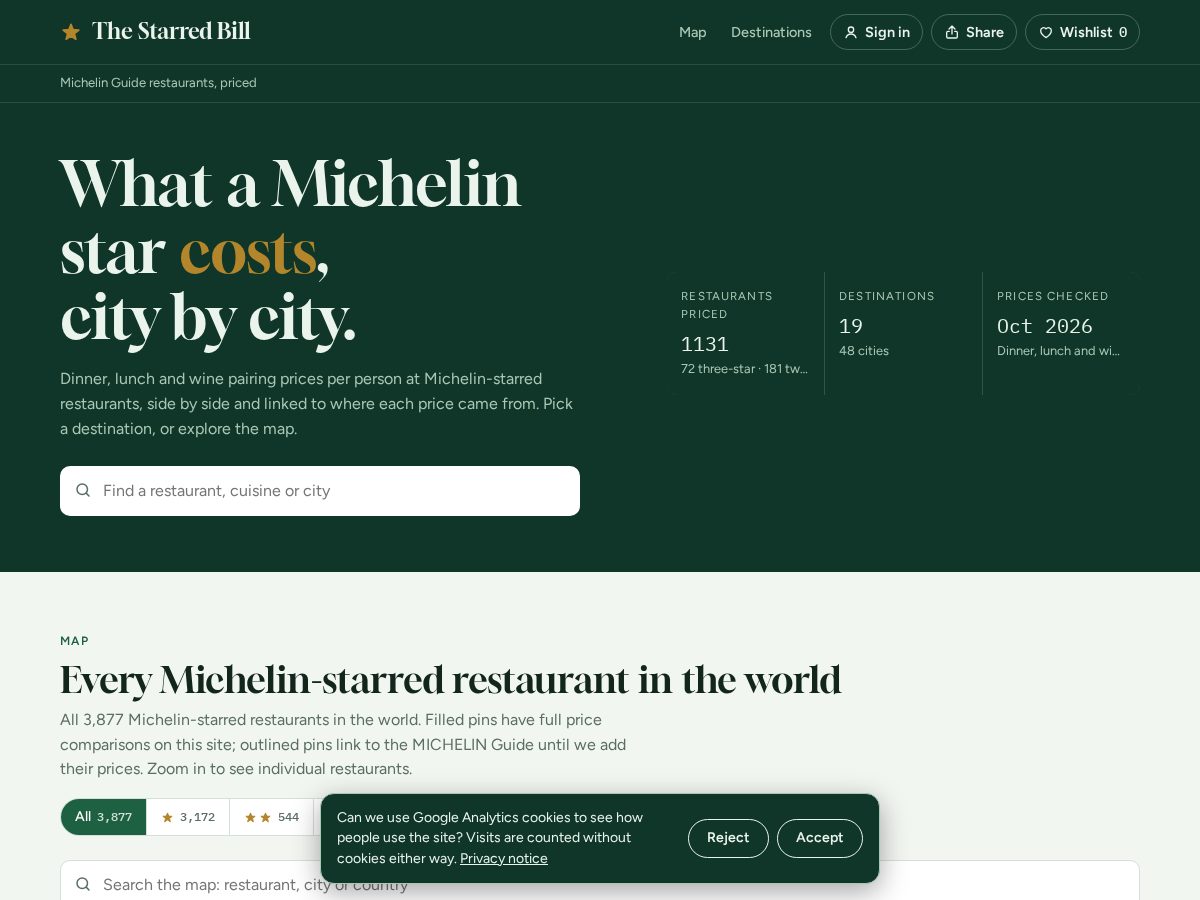 Landing-page snapshot of starredbill.com