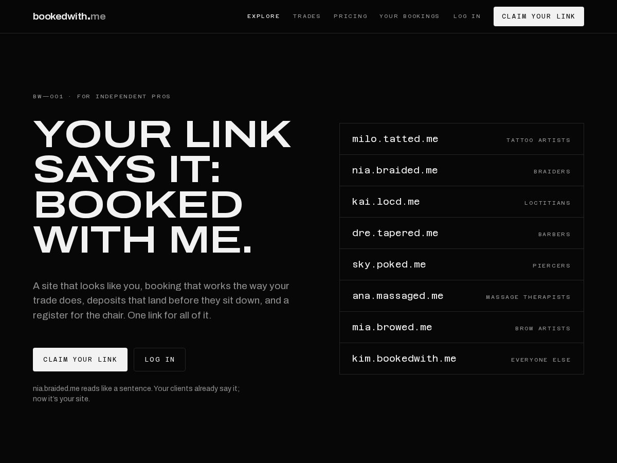Landing-page snapshot of tatted.studio
