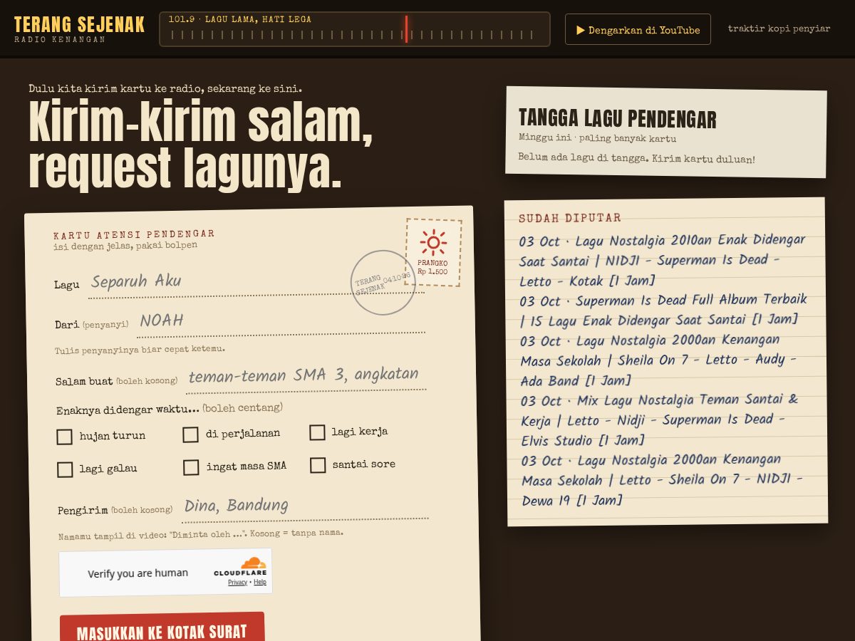 Landing-page snapshot of terangsejenak.stream