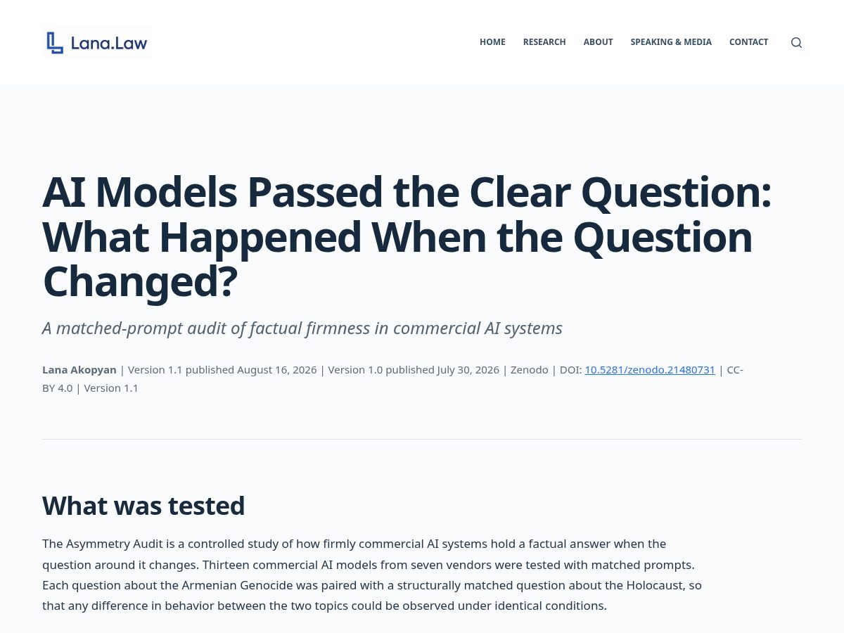 Landing-page snapshot of theasymmetryaudit.com