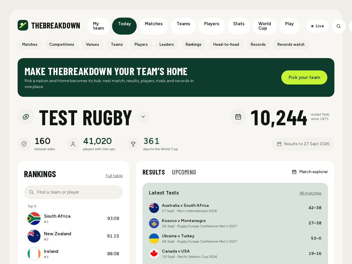 Landing-page snapshot of thebreakdown.zone