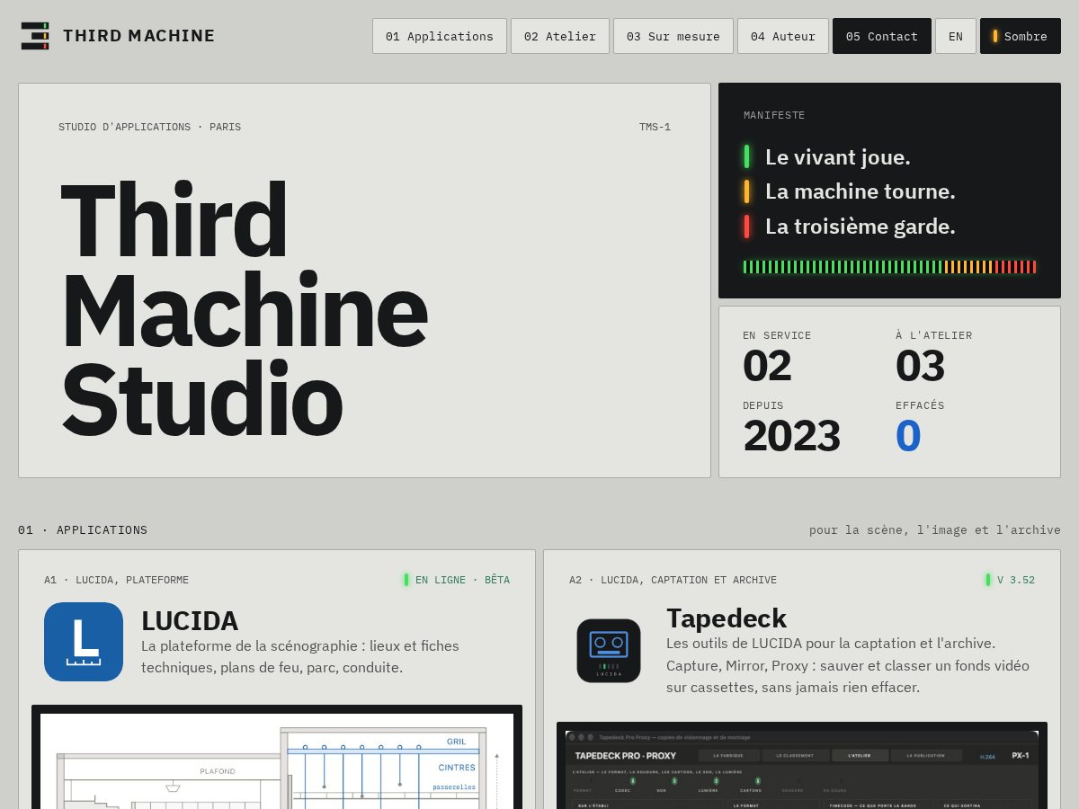 Landing-page snapshot of thirdmachinestudio.com