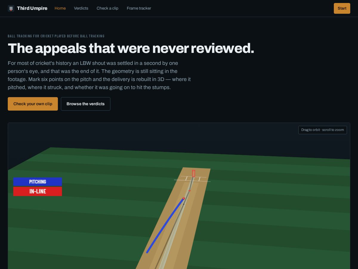 Landing-page snapshot of thirdumpire.online