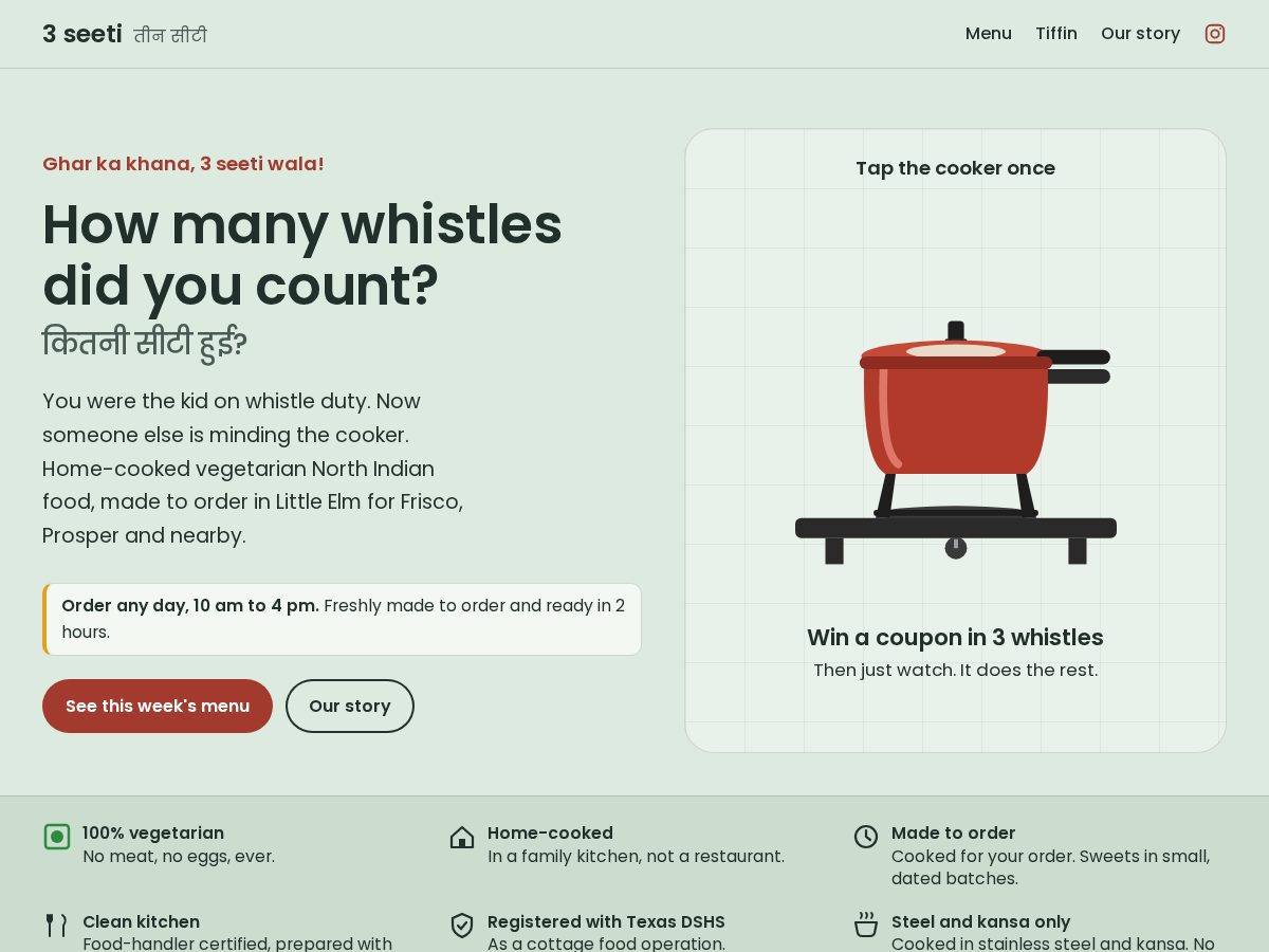 Landing-page snapshot of threeseeti.com