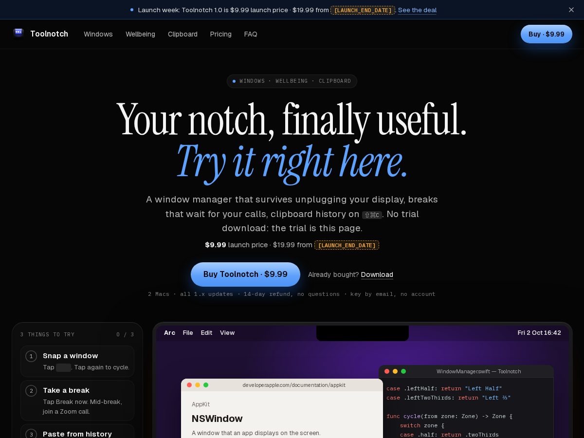 Landing-page snapshot of toolnotch.app