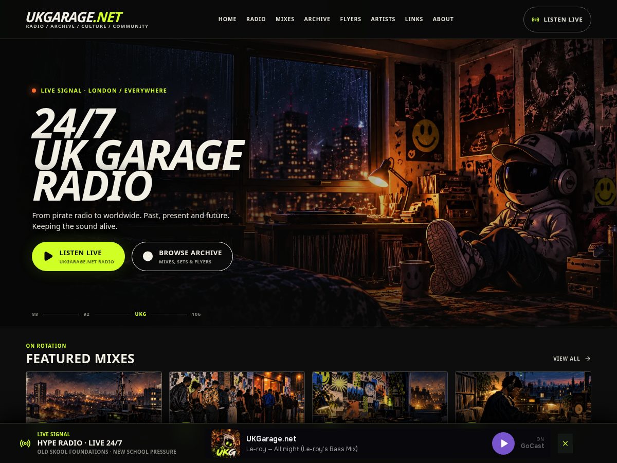 Landing-page snapshot of ukgarage.net
