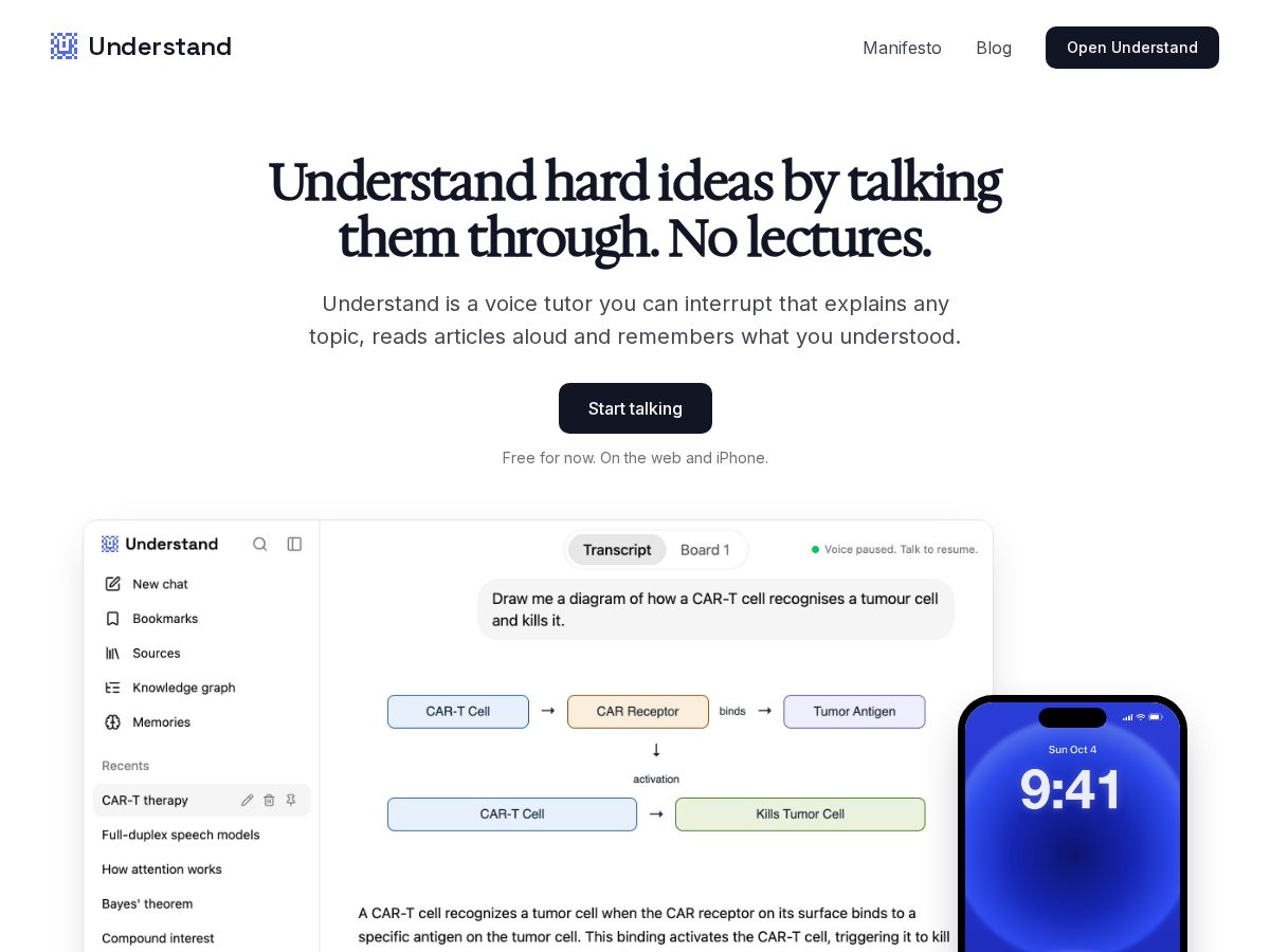 Landing-page snapshot of understandtutor.com