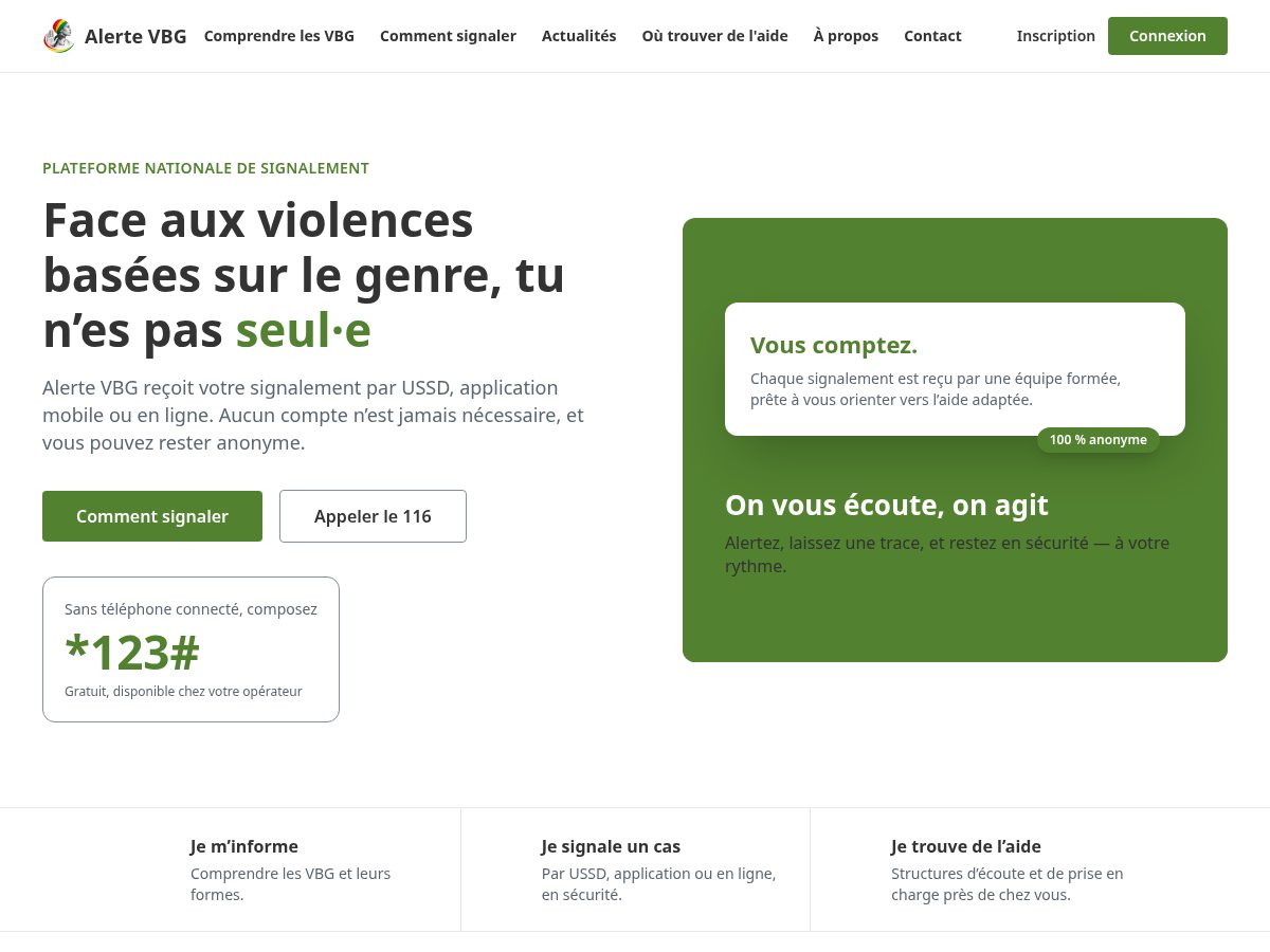 Landing-page snapshot of vbg-guinee.com