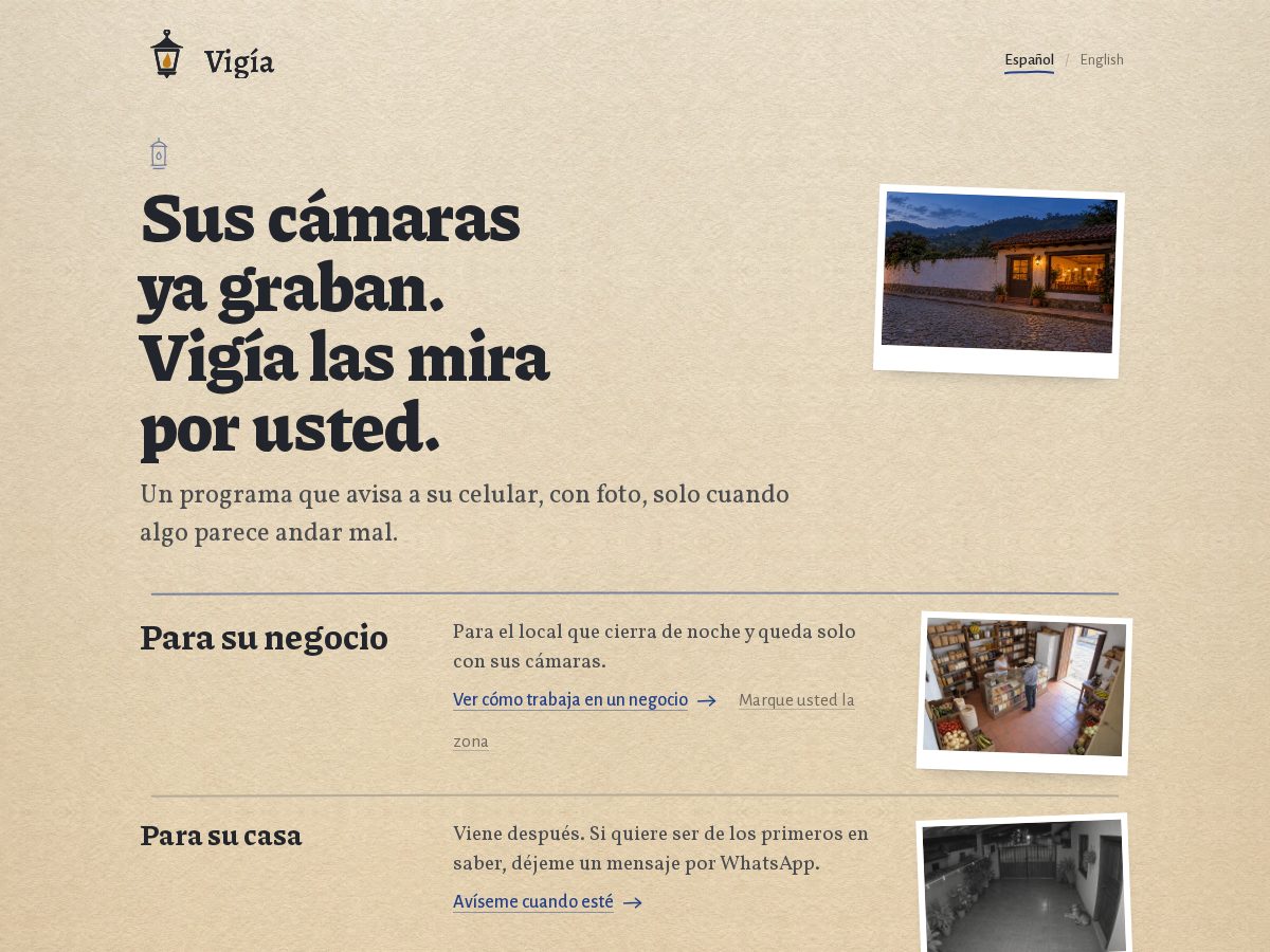 Landing-page snapshot of vigiacam.com