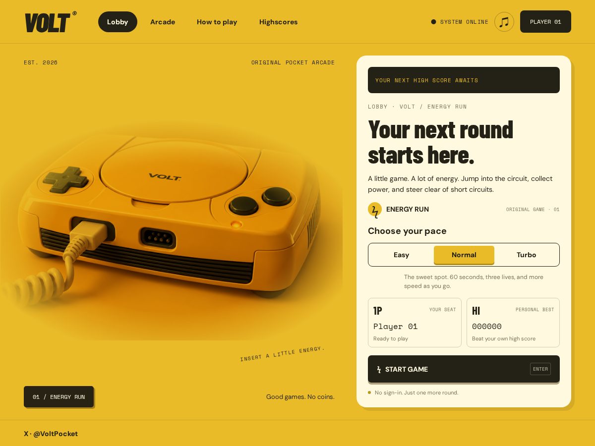 Landing-page snapshot of voltpocket.app