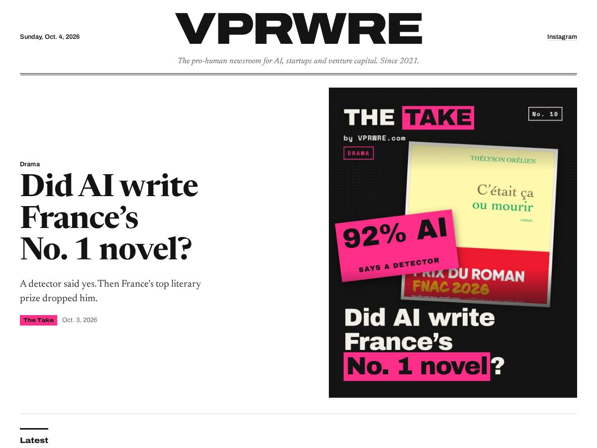 Landing-page snapshot of vprwre.com