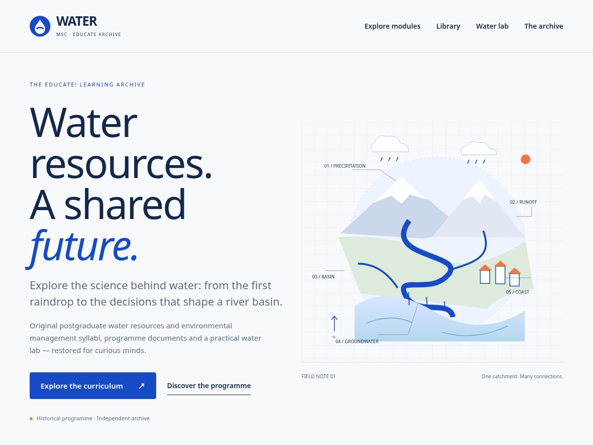 Landing-page snapshot of water-msc.org
