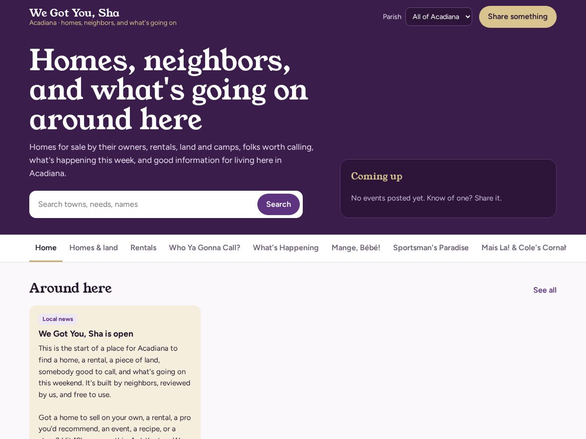 Landing-page snapshot of wegotyousha.com