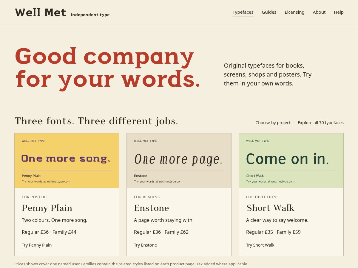 Landing-page snapshot of wellmettype.com