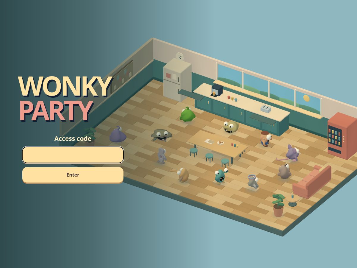 Landing-page snapshot of wonkyparty.com