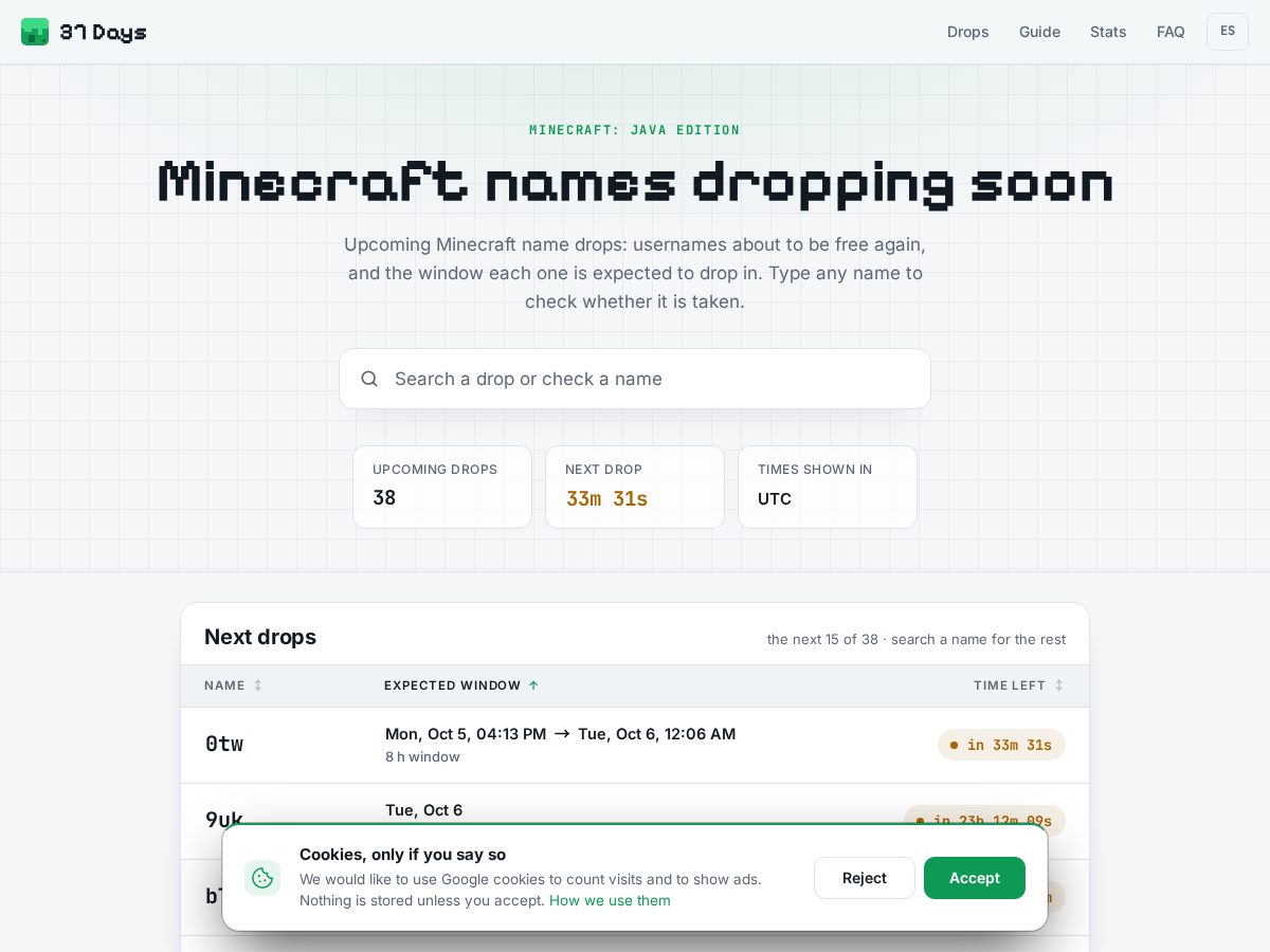 Landing-page snapshot of 3drops.online