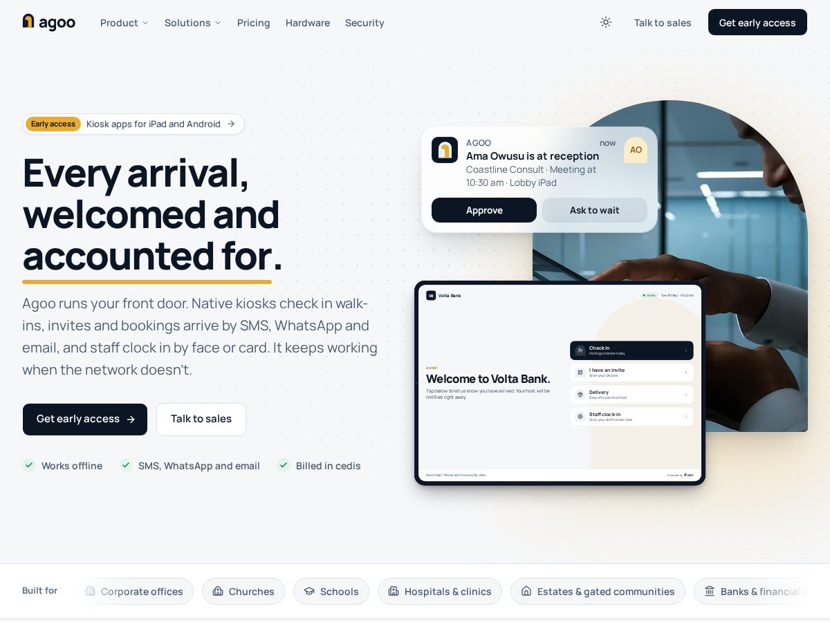 Landing-page snapshot of agoo.click