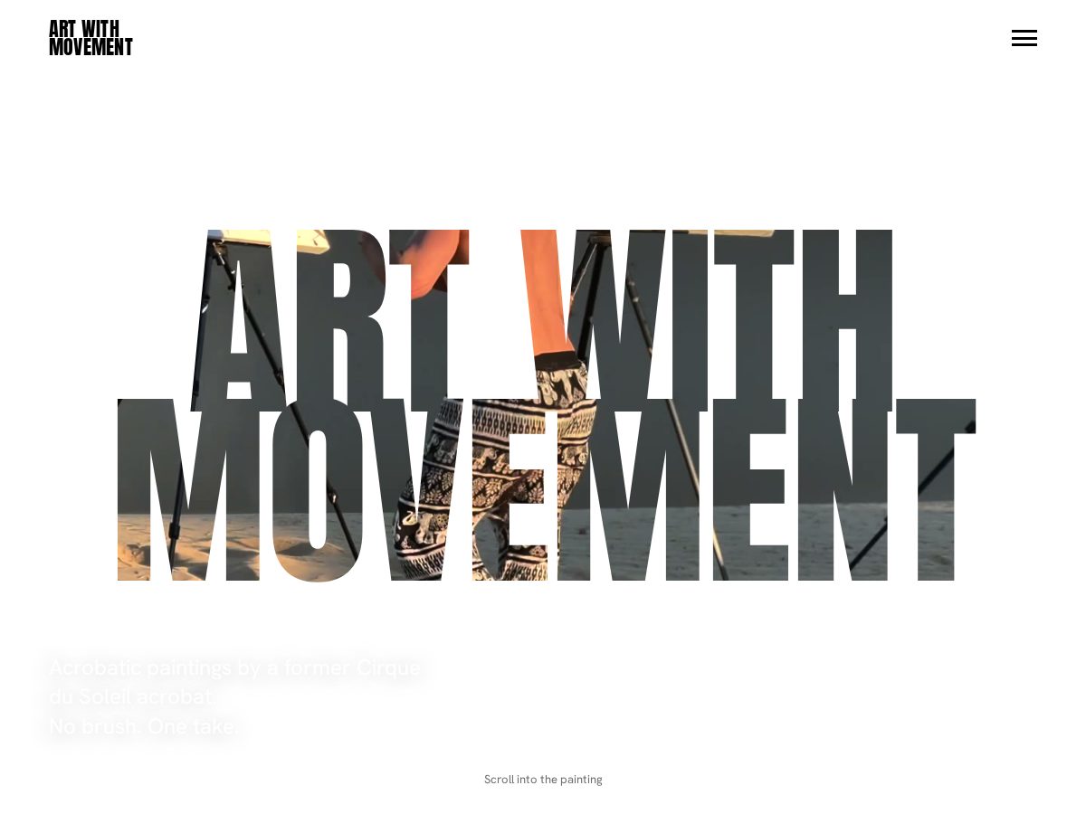 Landing-page snapshot of artwithmovement.com