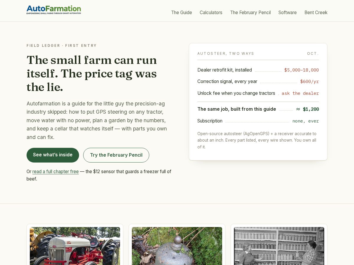 Landing-page snapshot of autofarmation.com