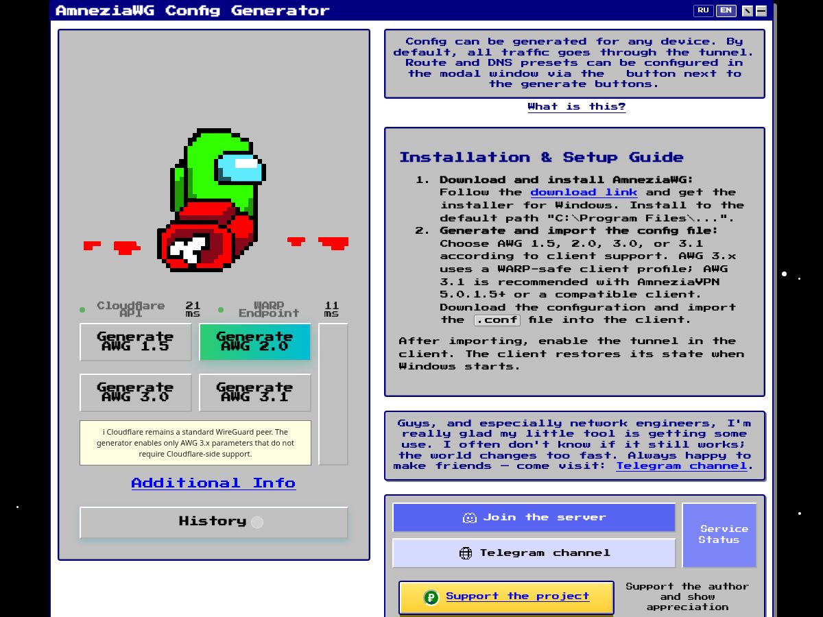 Landing-page snapshot of awgconfig.com