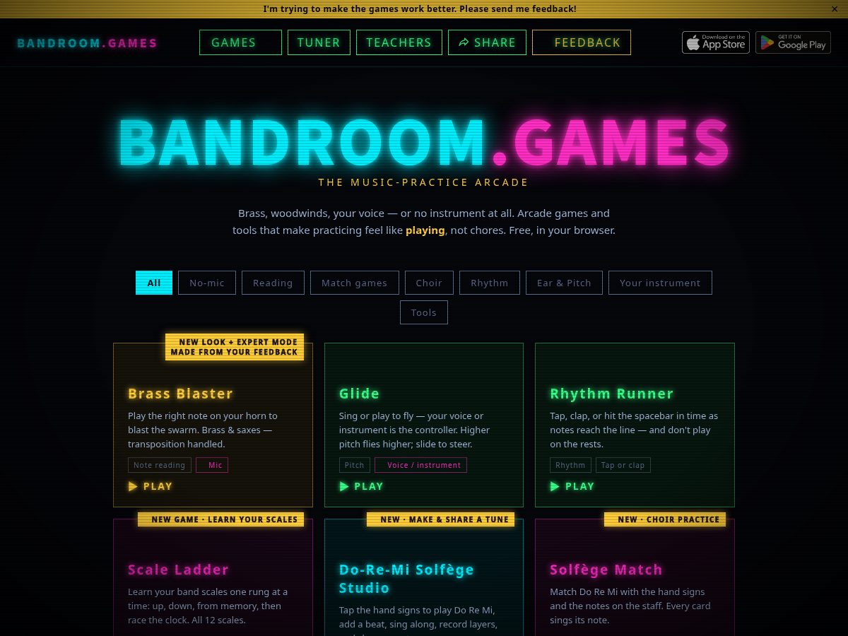 Landing-page snapshot of bandroomgames.com